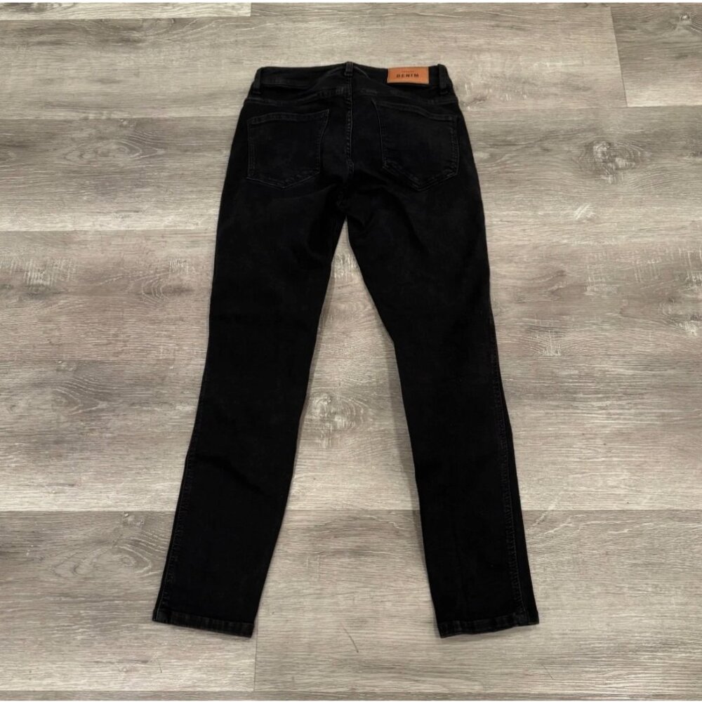 Sezane Slim Parfait Black Jeans Mid Rise Zip Fly Straight Womens 28 - Picture 3 of 10